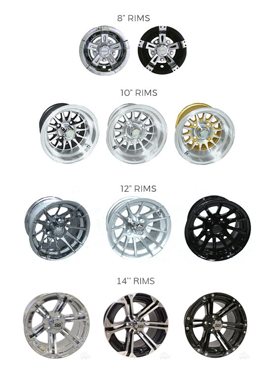 golf cart rim and tire options