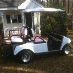 Street Legal Golf Cart with Pink Seats