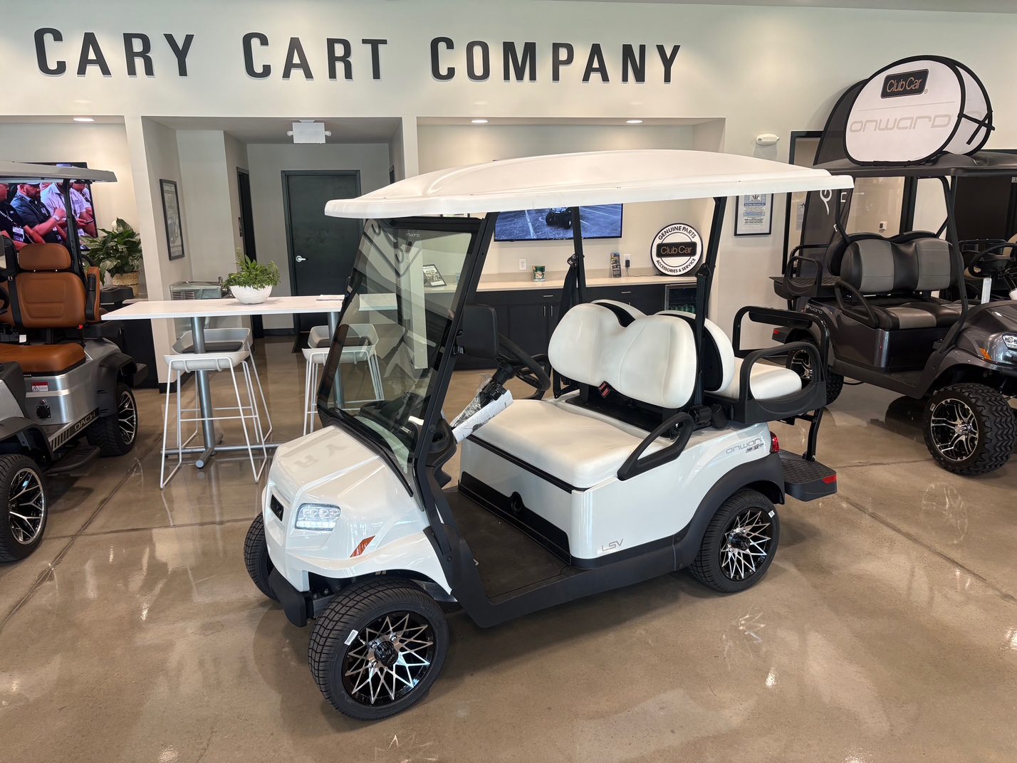 Metallic Glacier White Club Car Onward LSV