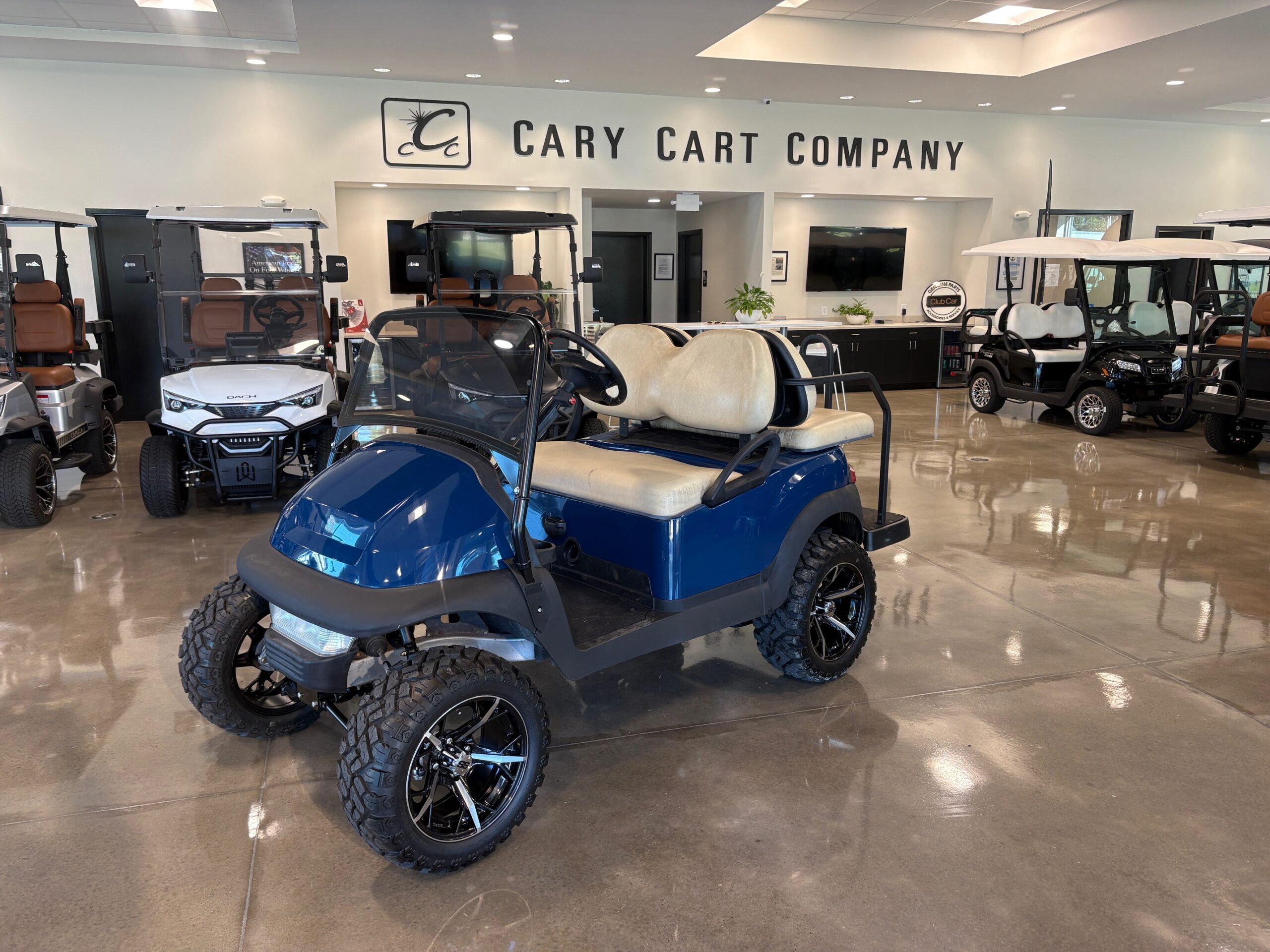 Blue Club Car Precedent Lifted Convertible