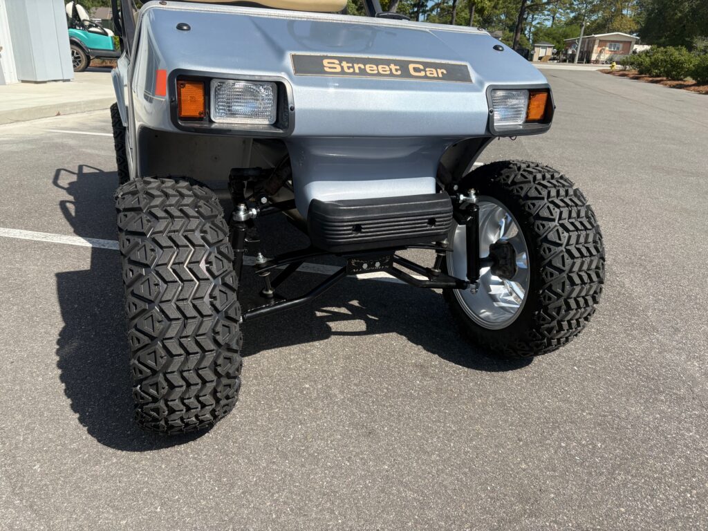 Silver Club Car DS Lifted Convertible Front
