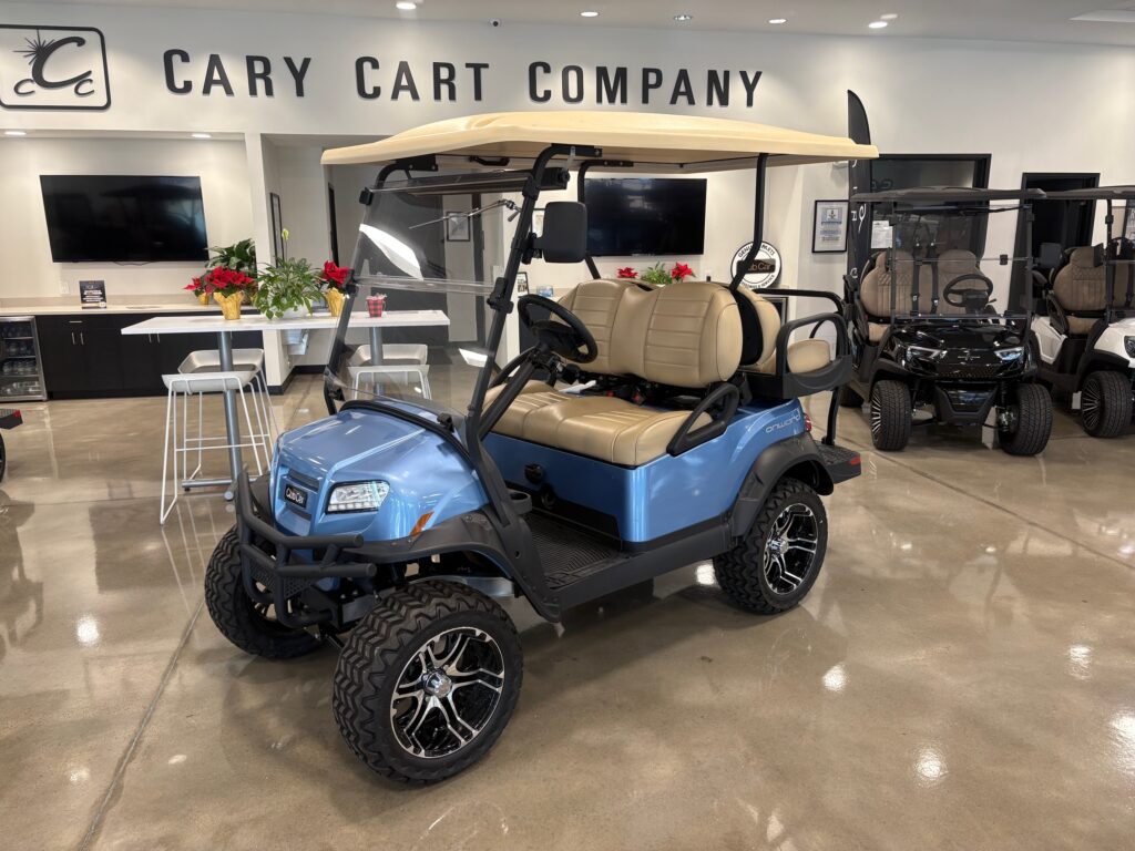 Metallic Ice Blue Club Car Onward Lifted