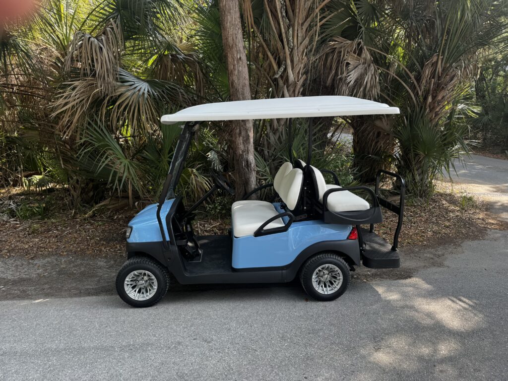 Sky Blue Club Car Tempo Side