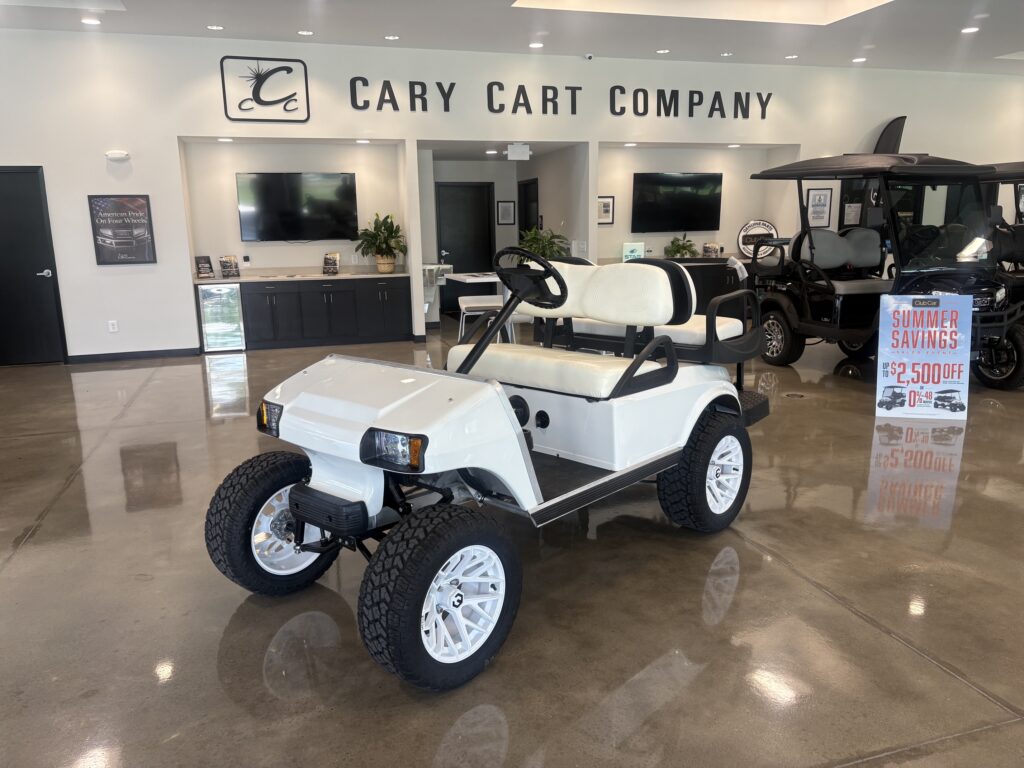 White Club Car DS Lifted Convertible