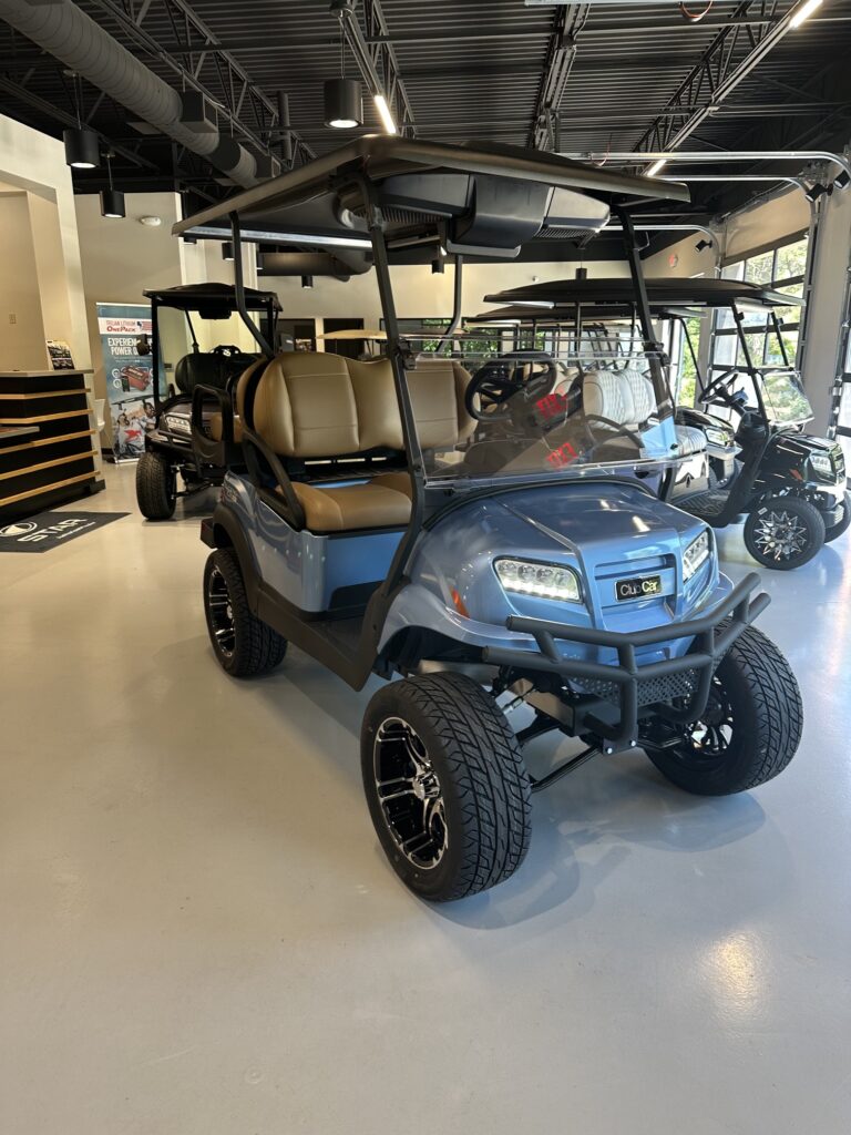 Metallic Ice Blue Club Car Onward Lifted