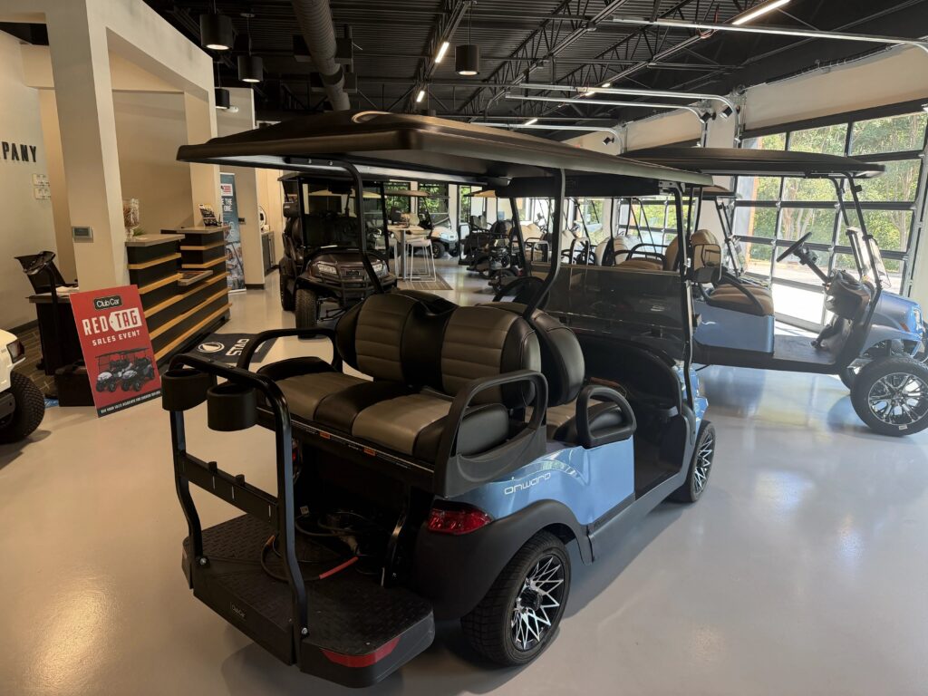 Metallic Ice Blue Club Car Onward Side