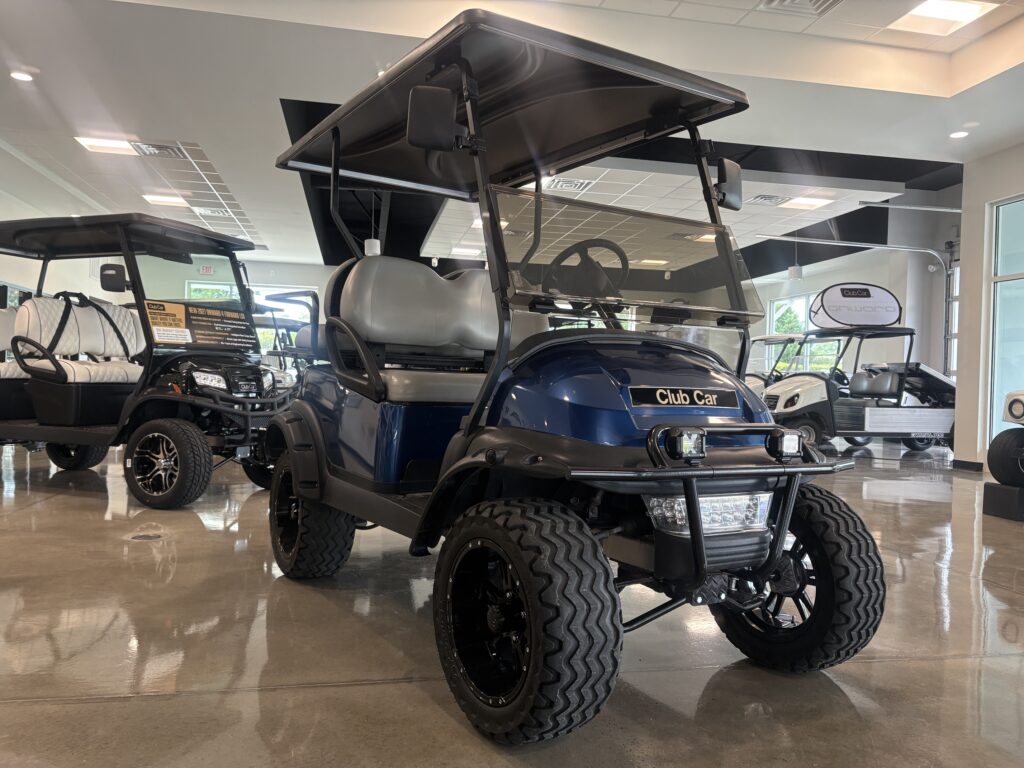 Blue Club Car Precedent Lifted Front